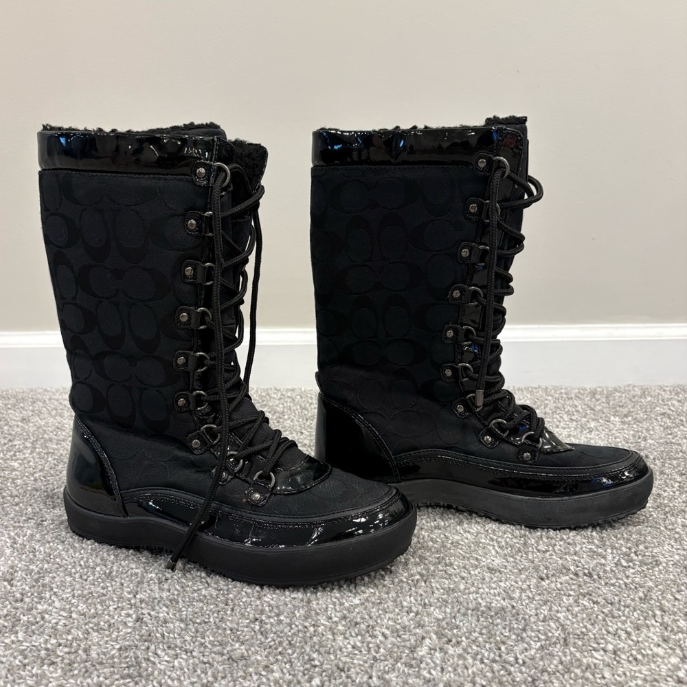Coach Peggey Black Signature Winter Boots